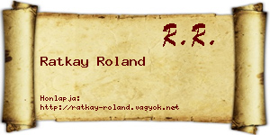 Ratkay Roland névjegykártya